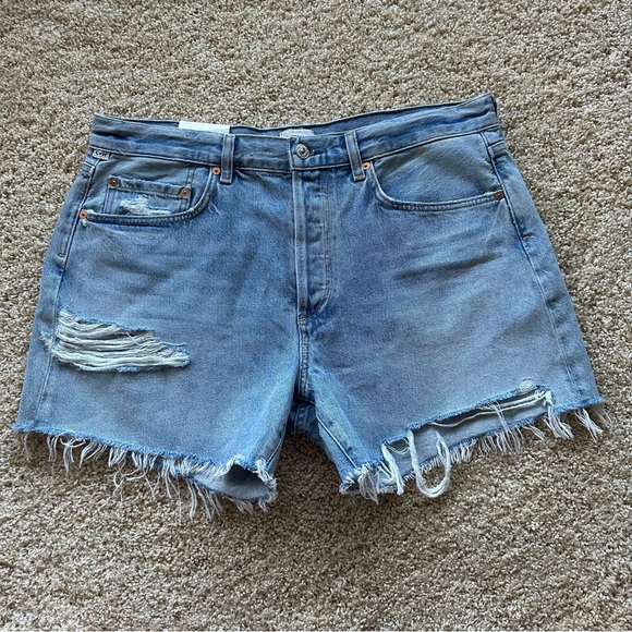 Citizens Of Humanity Pants - Citizens of Humanity Annabelle Long Cut Hem Shorts Size 31 Relaxed Vintage NWT